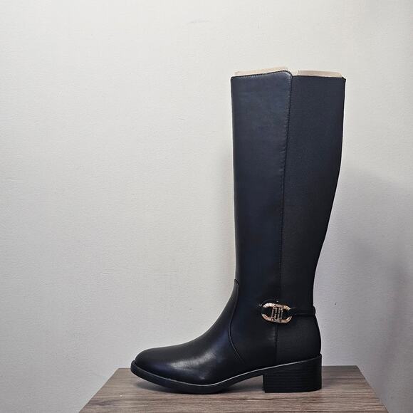 Tommy Hilfiger Women's Imizza Side Zip Riding Boots Size 10 Black NWT - Picture 3 of 6